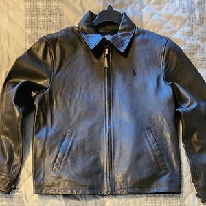 Leather Polo Ralph Lauren Harrington Jacket Men Size M